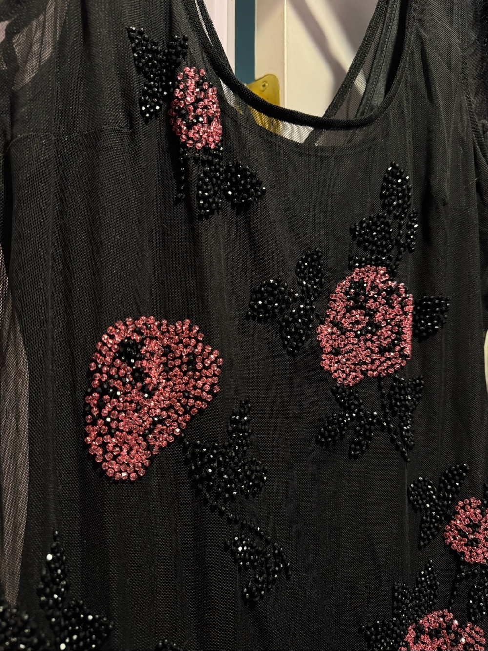 LIKE NEW!! Sue Wong Size 14 Asymmetrical Mesh Dress - Picture 3 of 12